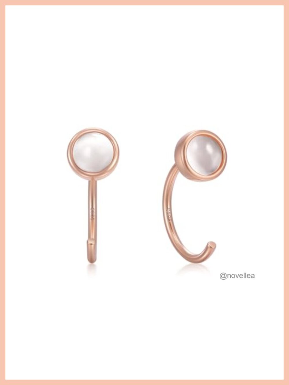 Sterling Silver 8mm Half Hoop Huggie Earrings - Lightweight Comfort Fit